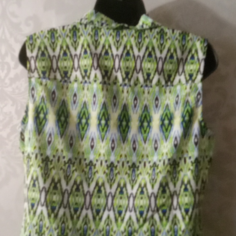Notations Sleeveless Button Down Shirt M - Picture 5 of 6
